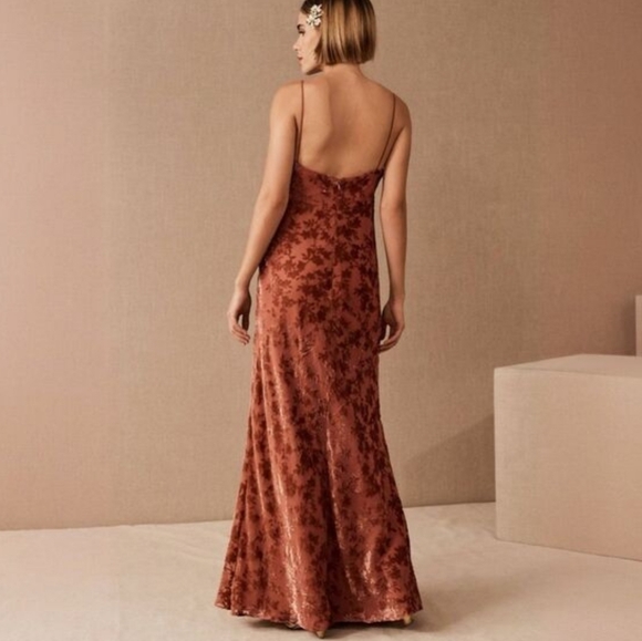 JENNY YOO RORY VELVET DRESS ENGLISH ROSE 2 - Picture 2 of 15